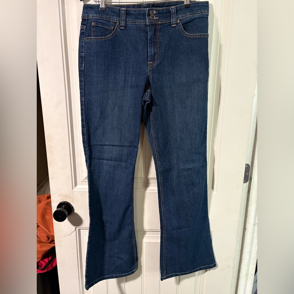 Nine West Dark Blue Two Button Bootcut Jeans